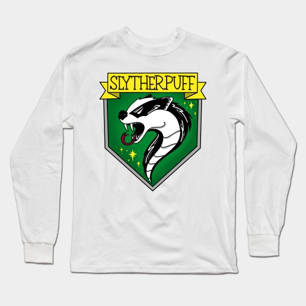 Slytherpuff Crest Long Sleeve T-Shirt by Thenerdlady